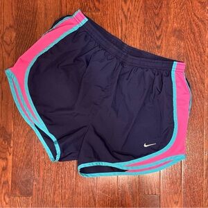 Nike Women's Navy and Pink Athletic Shorts